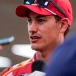 Apr 5, 2025; Darlington, South Carolina, USA; NASCAR Cup Series driver Joey Logano (22) talks with media at Darlington Raceway.