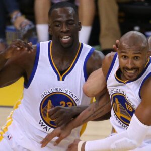 Cleveland Cavaliers forward LeBron James (23) plays for the ball against Golden State Warriors forward Draymond Green (23), guard Leandro Barbosa (19) and guard Stephen Curry (30) in the first half in game five of the NBA Finals. at Oracle Arena