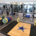 A general view of the Dallas Cowboys weight room at the Dallas Cowboys Headquarters at The Star. Weightlifting