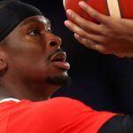 Shai Gilgeous-Alexander (CAN) during the Quarter-Finals of the 5x5 Basketball events of the Paris Olympic Games