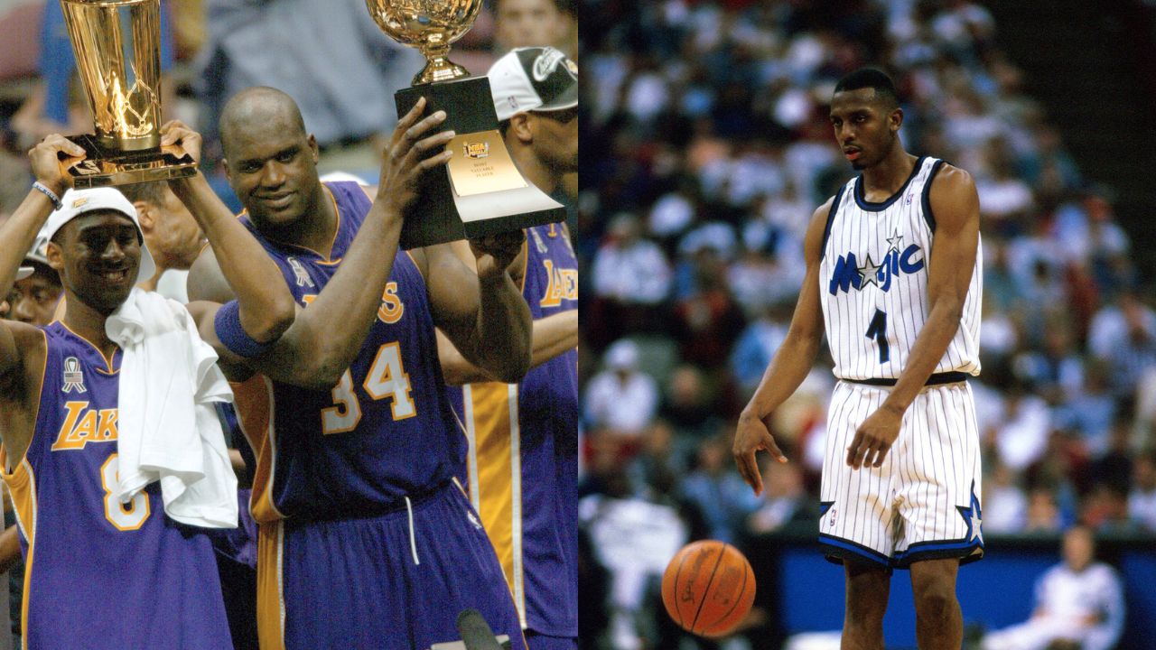 Kobe Bryant and Shaquille O'Neal (L), Penny Hardaway (R)