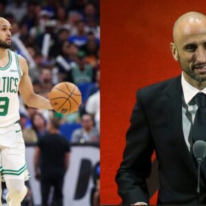 Derrick White (L), Manu Ginobili (R)