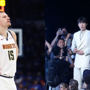 Nikola Jokic(L) and Yang Hansen(R)