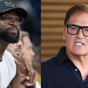 Dwyane Wade (L), Mark Cuban (R)