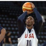 Jul 30, 2008; Macao, CHINA; USA guard Kobe Bryant (10) and Michael Redd (8) during the training session of the USA mens basketballl team for the coming Olympic Games.
