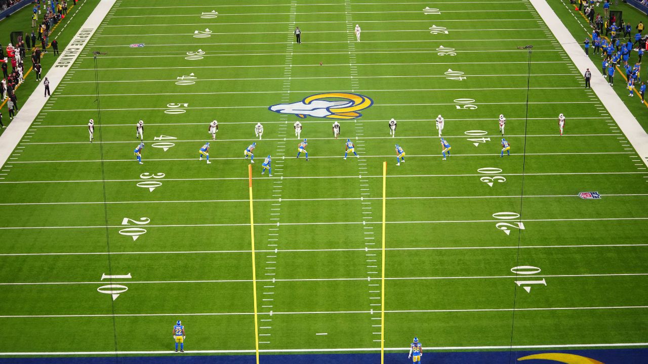 A general overall view of the opening kickoff between the Arizona Cardinals and the Los Angeles Rams at SoFi Stadium.