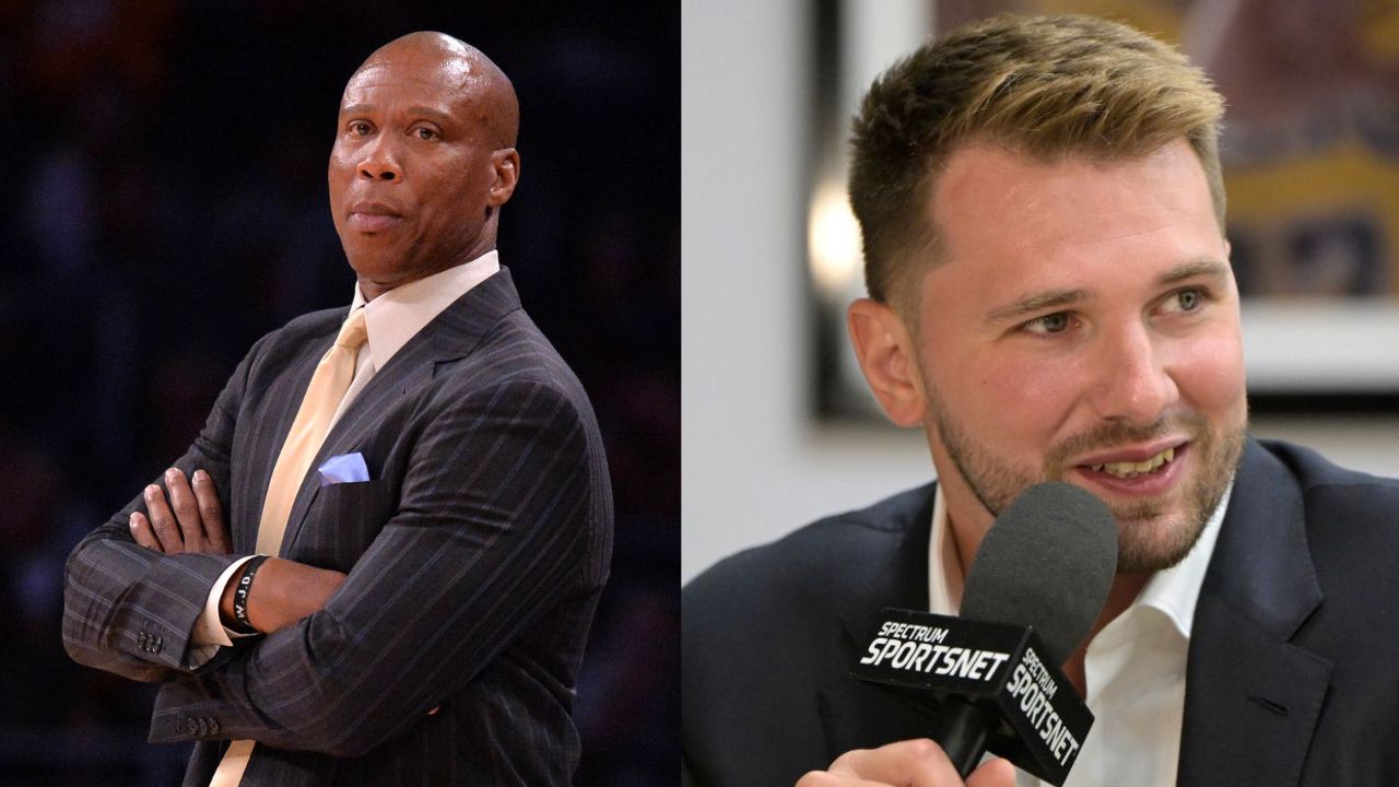 Byron Scott (L), Luka Doncic (R)
