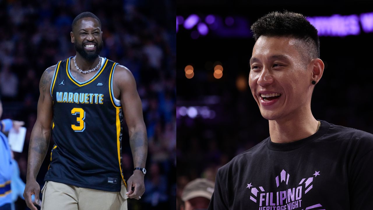Dwyane Wade (L), Jeremy Lin (R)