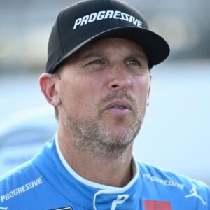 NASCAR Cup Series driver Denny Hamlin (11) looks on during practice and qualifying for the Enjoy Illinois 300 at World Wide Technology Raceway.