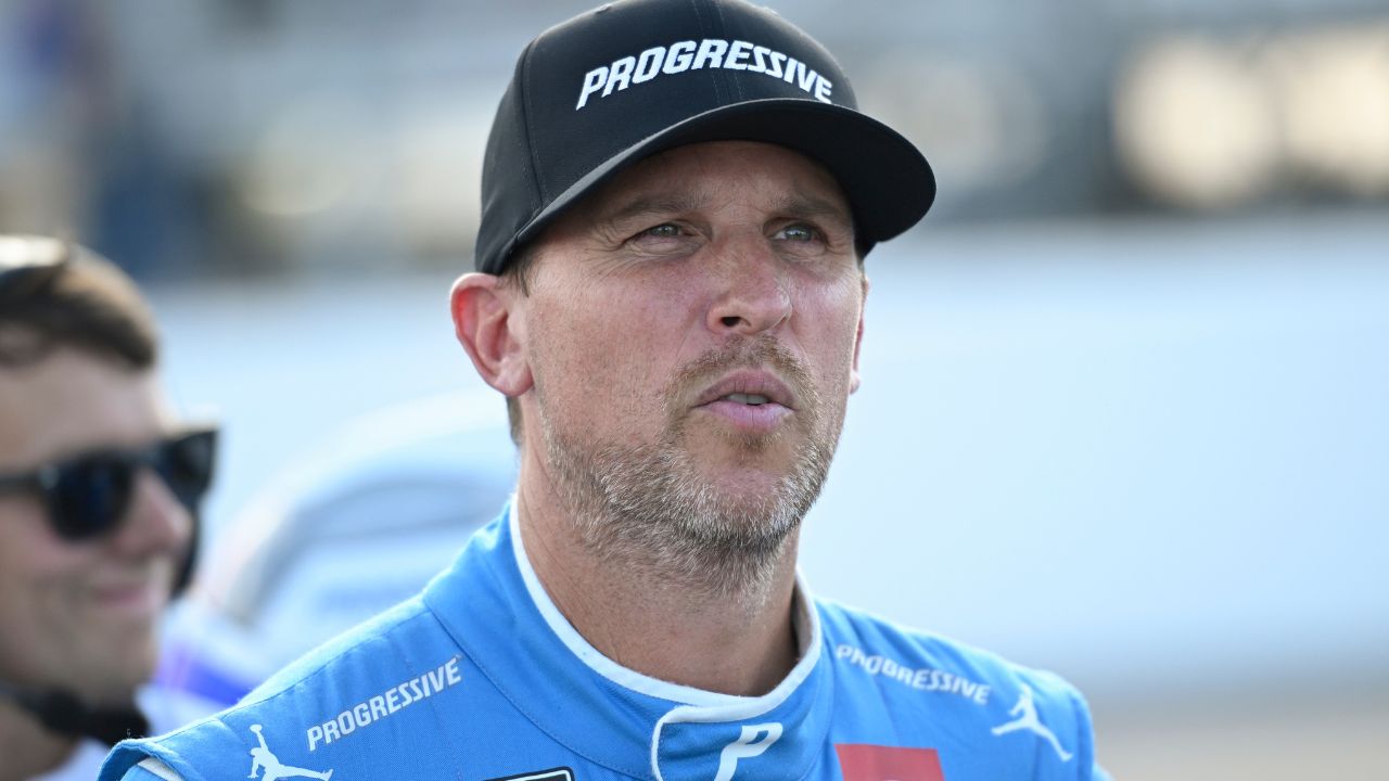 NASCAR Cup Series driver Denny Hamlin (11) looks on during practice and qualifying for the Enjoy Illinois 300 at World Wide Technology Raceway.