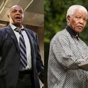 Charles Barkley (L) and Nelson Mandela (R)