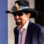 Former NASCAR driver Richard Petty on the red carpet before the 2025 NASCAR Hall of Fame Induction Ceremony at Charlotte Convention Center Crown Ballroom.