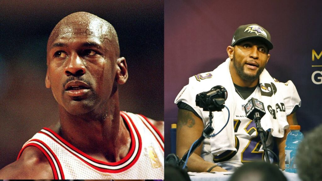 Michael Jordan (L), Ray Lewis (R)