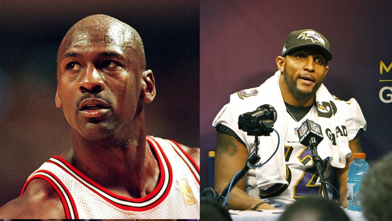 Michael Jordan (L), Ray Lewis (R)