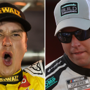 (L-R) NASCAR Cup Series drivers Christopher Bell and Brad Keselowski.