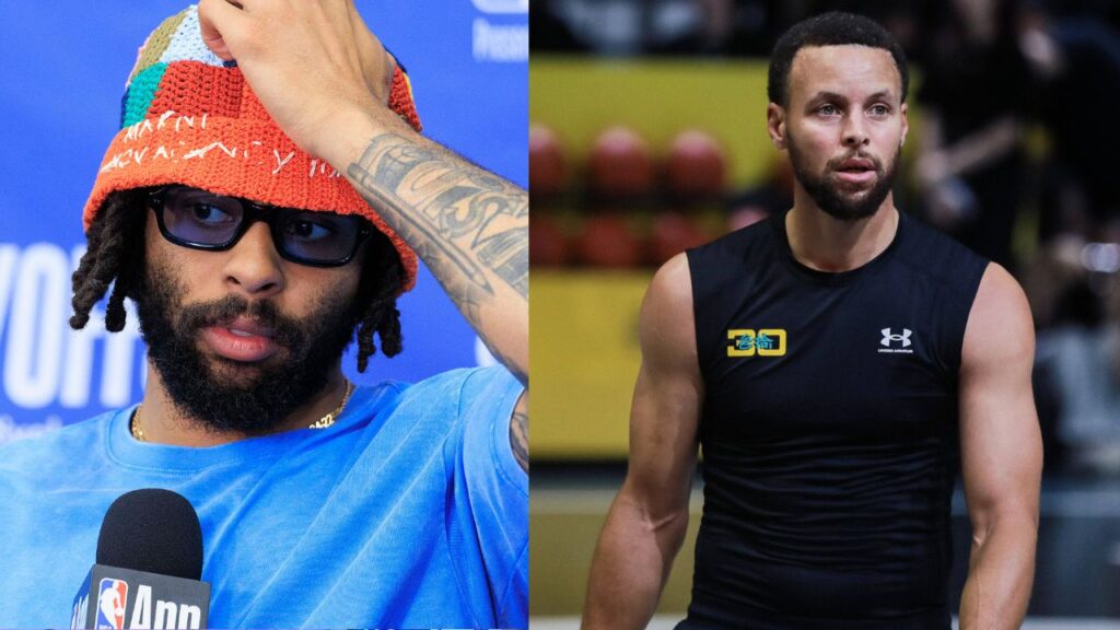 D'Angelo Russell (L), Stephen Curry (R)