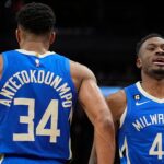 Giannis Antetokounmpo and Thanasis.