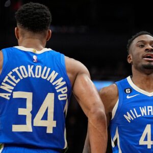 Giannis Antetokounmpo and Thanasis.