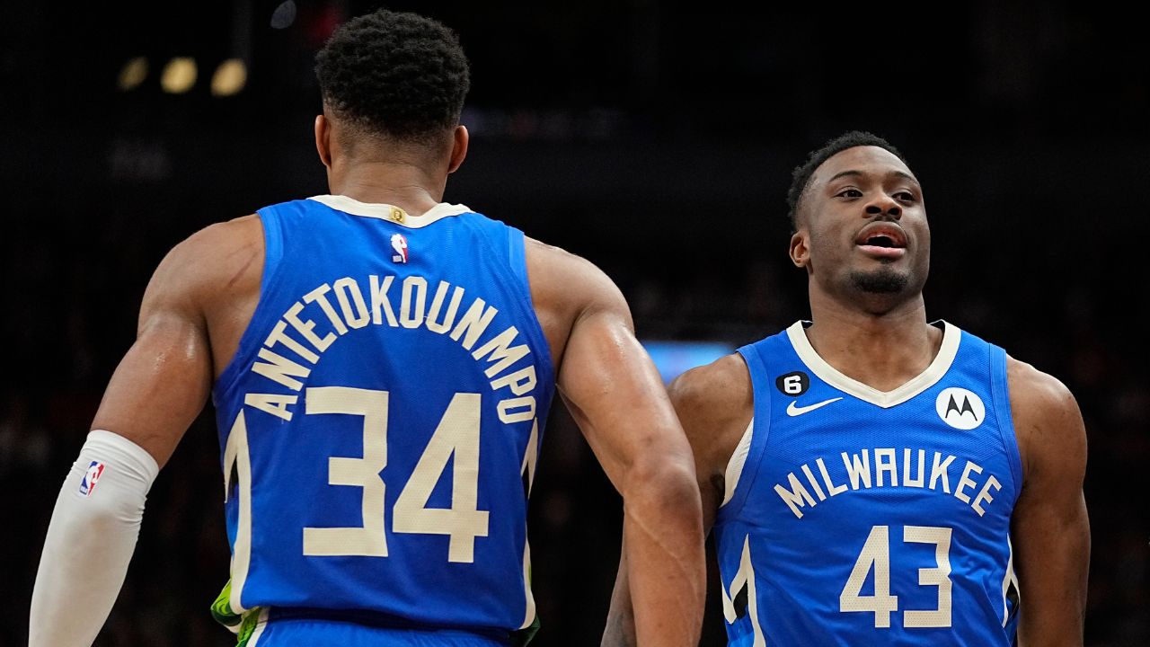 Giannis Antetokounmpo and Thanasis.