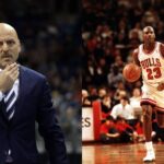 Sasa Obradovic (L) and Michael Jordan (R)