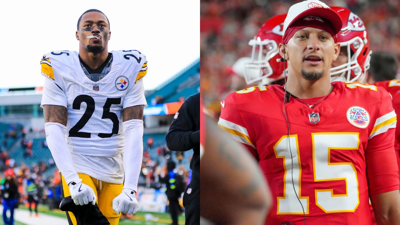 DeShon Elliot and Patrick Mahomes