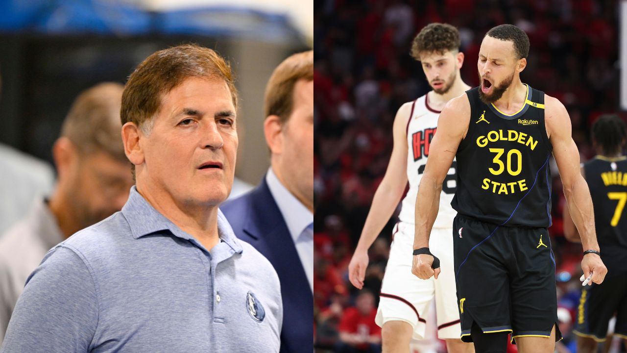 (L) Mark Cuban (R) Steph Curry