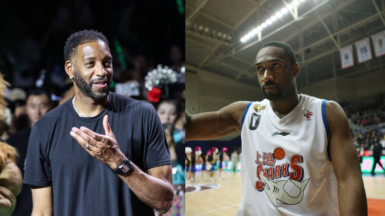 Tracy McGrady (L), Gilbert Arenas (R)