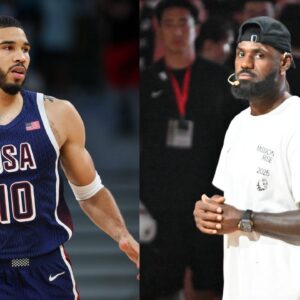 Jayson Tatum (L), LeBron James (R)