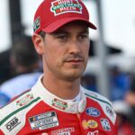 Sep 6, 2025; Madison, Illinois, USA; NASCAR Cup Series driver Joey Logano (22) looks on during practice and qualifying for the Enjoy Illinois 300 at World Wide Technology Raceway.