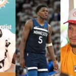 Tyreek Hill (L), Anthony Edwards (C), and Patrick Mahomes (R)