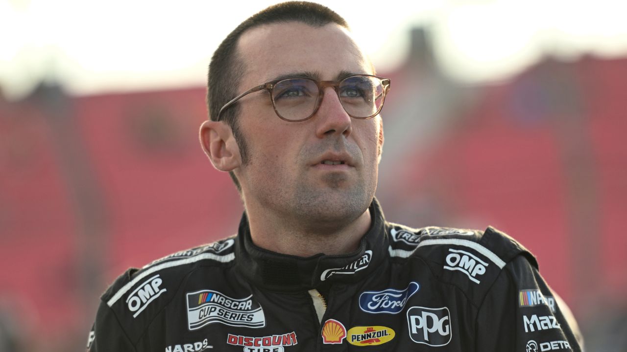 NASCAR Cup Series driver Austin Cindric (2) looks on during practice and qualifying for the Enjoy Illinois 300 at World Wide Technology Raceway.