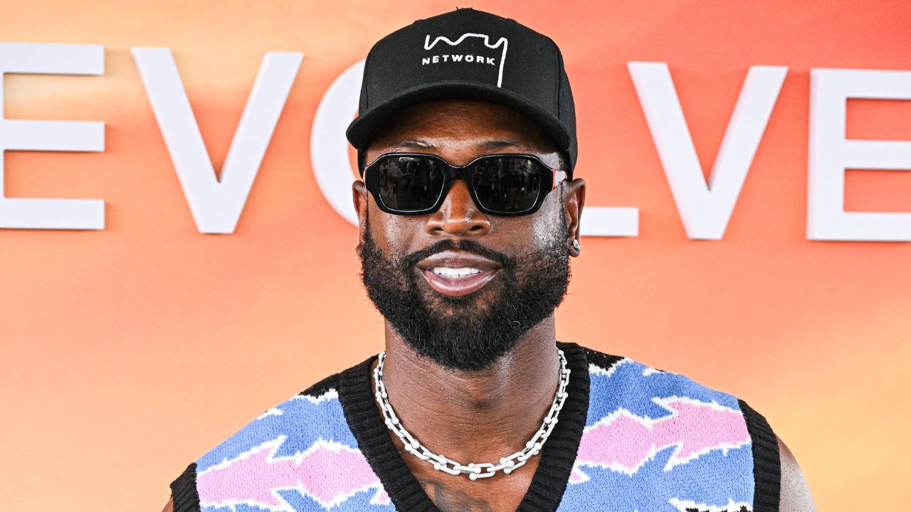 American former professional basketball player Dwyane Wade arrives at the 8th Annual REVOLVE Festival 2025 during the 2025 Coachella Valley Music And Arts Festival