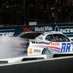 NASCAR Xfinity Series driver Connor Zilisch (88) celebrates after winning the Nu Way 200 Sauced by Blues Hog at World Wide Technology Raceway.