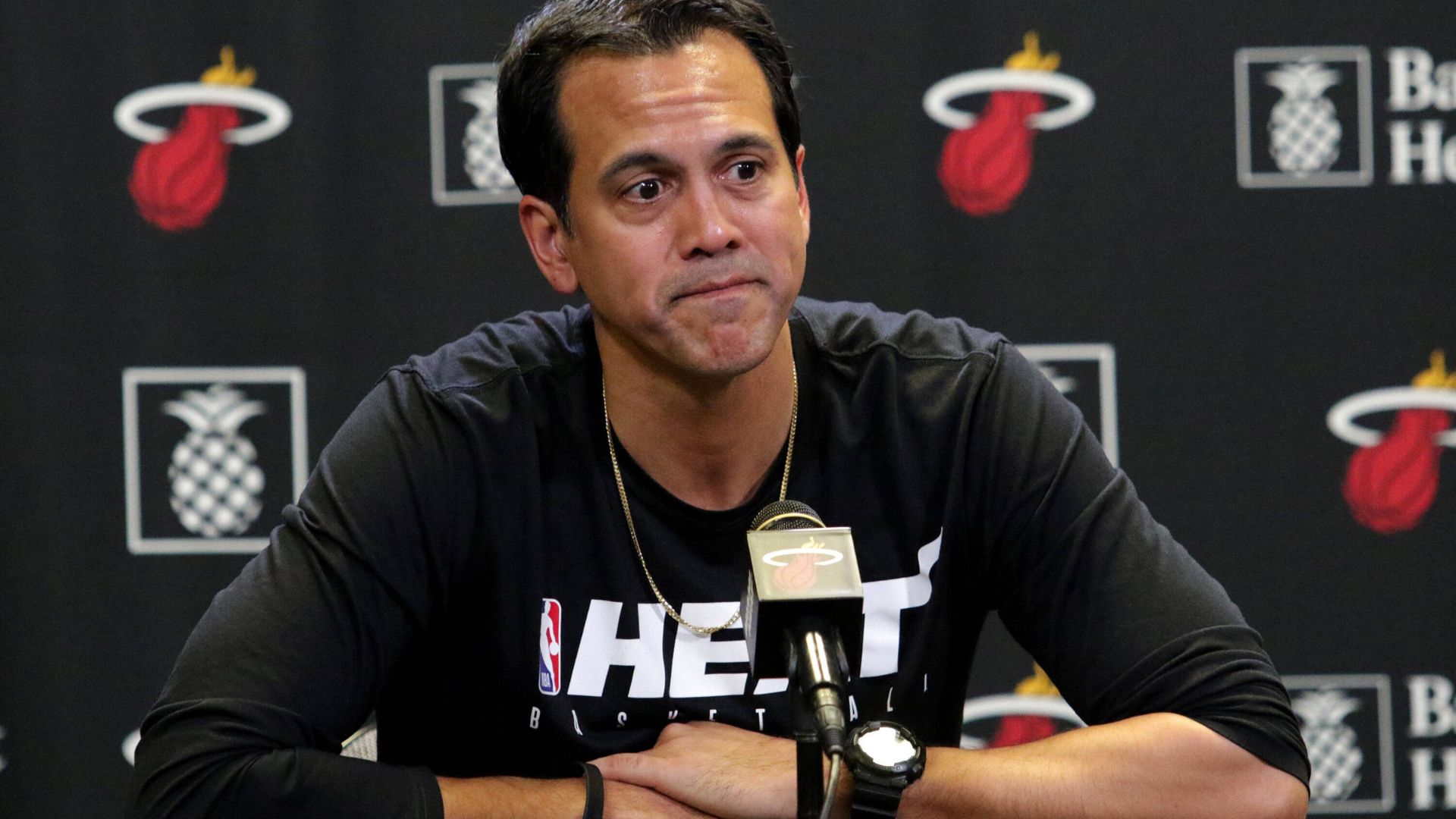 June 7, 2020, USA: Miami Heat coach Erik Spoelstra on Saturday discusses the NBA