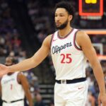 Los Angeles Clippers guard Ben Simmons (25) at the end of the first quarter against the Sacramento Kings at Golden 1 Center.