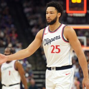 Los Angeles Clippers guard Ben Simmons (25) at the end of the first quarter against the Sacramento Kings at Golden 1 Center.