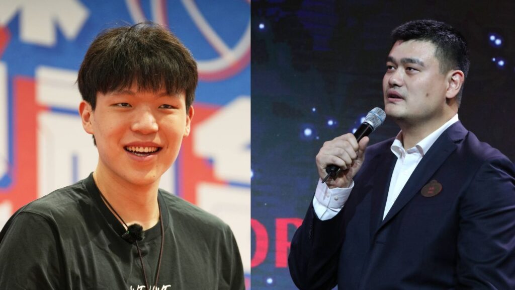 Yang Hansen (L), Yao Ming (R)