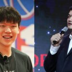 Yang Hansen (L), Yao Ming (R)