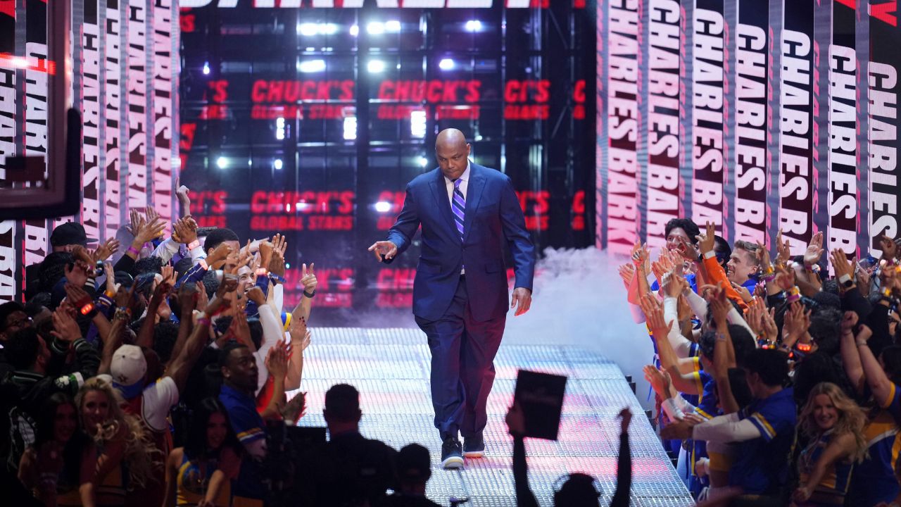 Chuckís Global Stars general manager Charles Barkley during introductions before the 2025 NBA All Star Game at Chase Center.