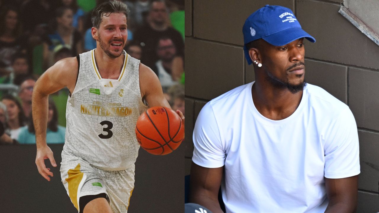 Goran Dragic (L), Jimmy Butler (R)