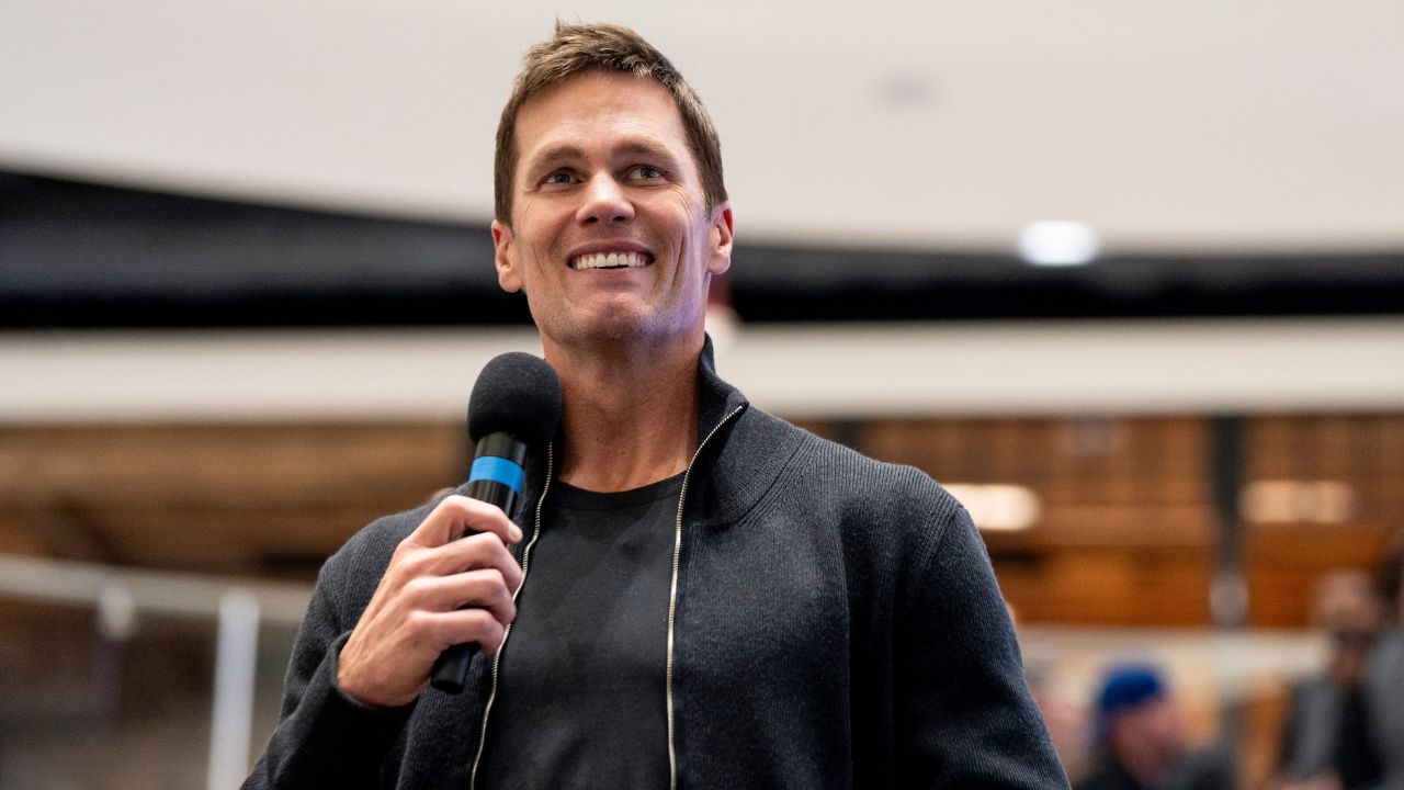 Tom Brady appears at American Dream for the grand opening of Card Vault by Tom Brady, a sports card and memorabilia retailer, East Rutherford, Friday, Apr. 11, 2025.
