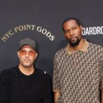 Jul 26, 2022; New York, NY, USA; Kevin Durant and Rich Kleiman attend the NYC Point Gods Premiere at The Midnight Theatre