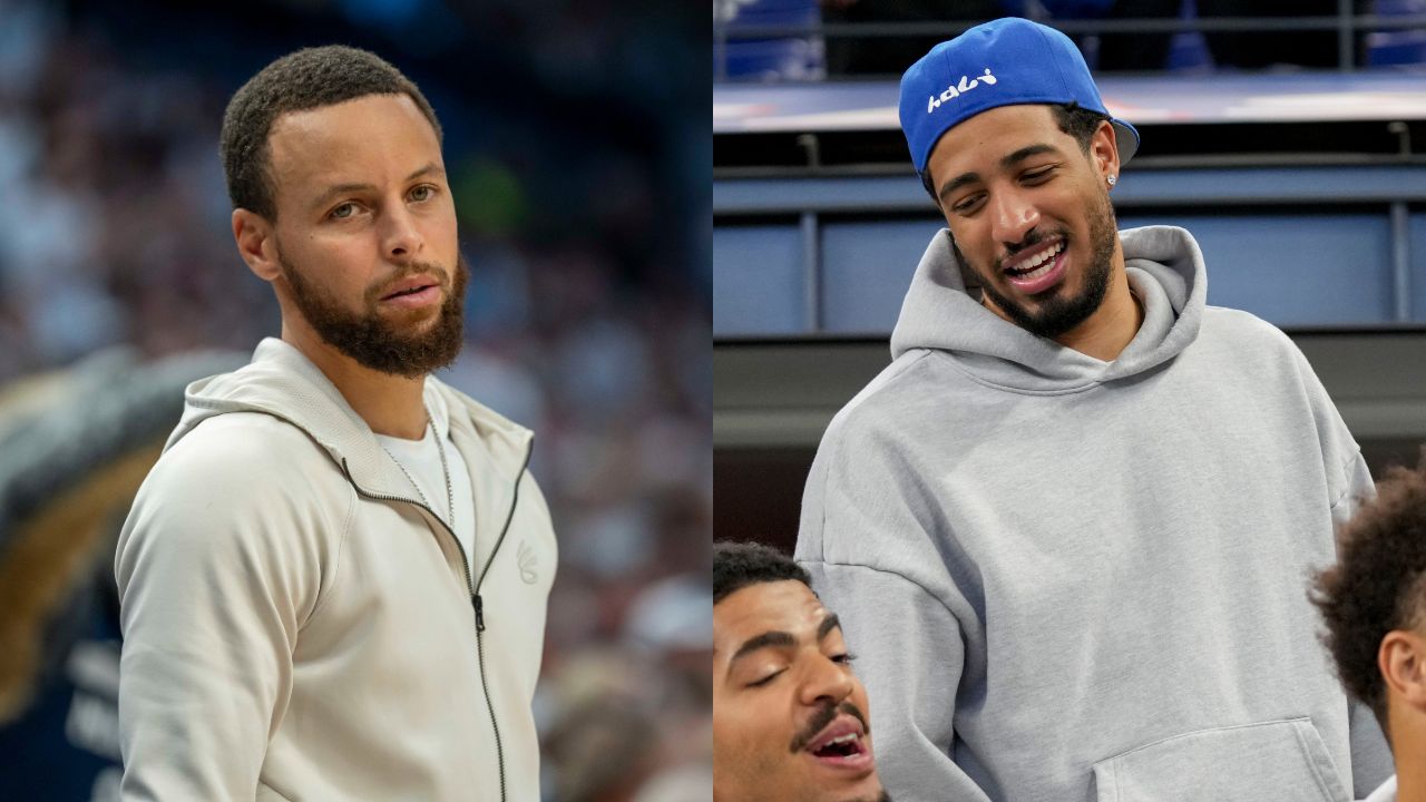 Stephen Curry(L) and Tyrese Haliburton(R)