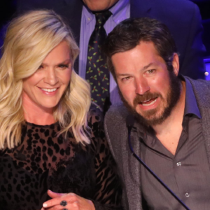 Sherry Pollex and Martin Truex Jr. speak during NASCAR Night at the Opry held at The Ryman Auditorium Tuesday, December 3, 2019. Nas Nascar At The Opry 10