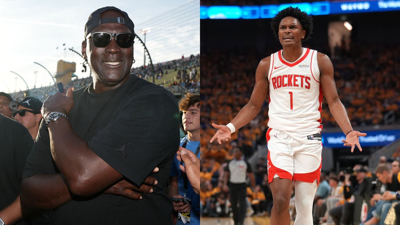 Michael Jordan(L) and Amen Thompson(R)