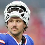 Buffalo Bills quarterback Josh Allen (17) warms up before a game against the Tampa Bay Buccaneers at Raymond James Stadium.