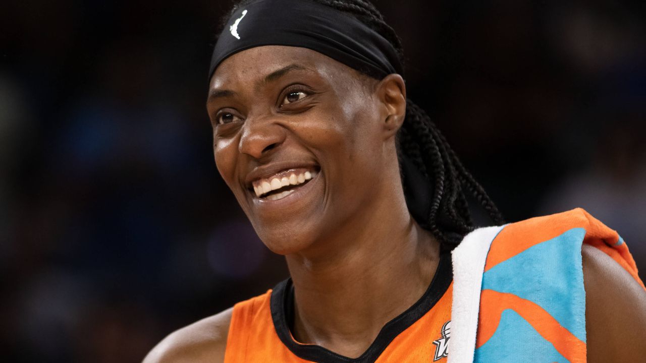 USA All-Star Game Sylvia Fowles smiles smiles the WNBA All-Star Game at Wintrust Arena in Chicago, Illinois.