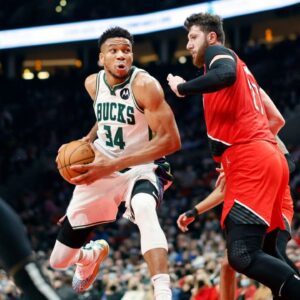 Giannis Antetokounmpo and Jusuf Nurkic