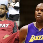 Greg Oden (L), Shaquille O'Neal (R)