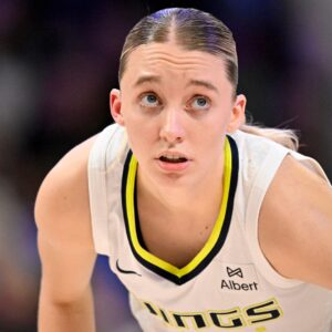 Sep 11, 2025; Arlington, Texas, USA; Dallas Wings guard Paige Bueckers (5) looks on during the second half against the Phoenix Mercury at College Park Center.
